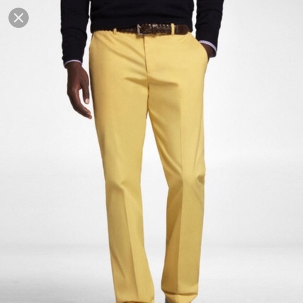 Express Mens Yellow Producer Pants 31x34
